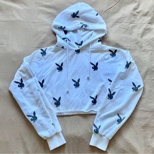 Playboy x Misguided Cropped Hoodie